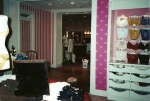 Painted trim. Heart wallcovering. Victoria's Secret Queen of Hearts theme